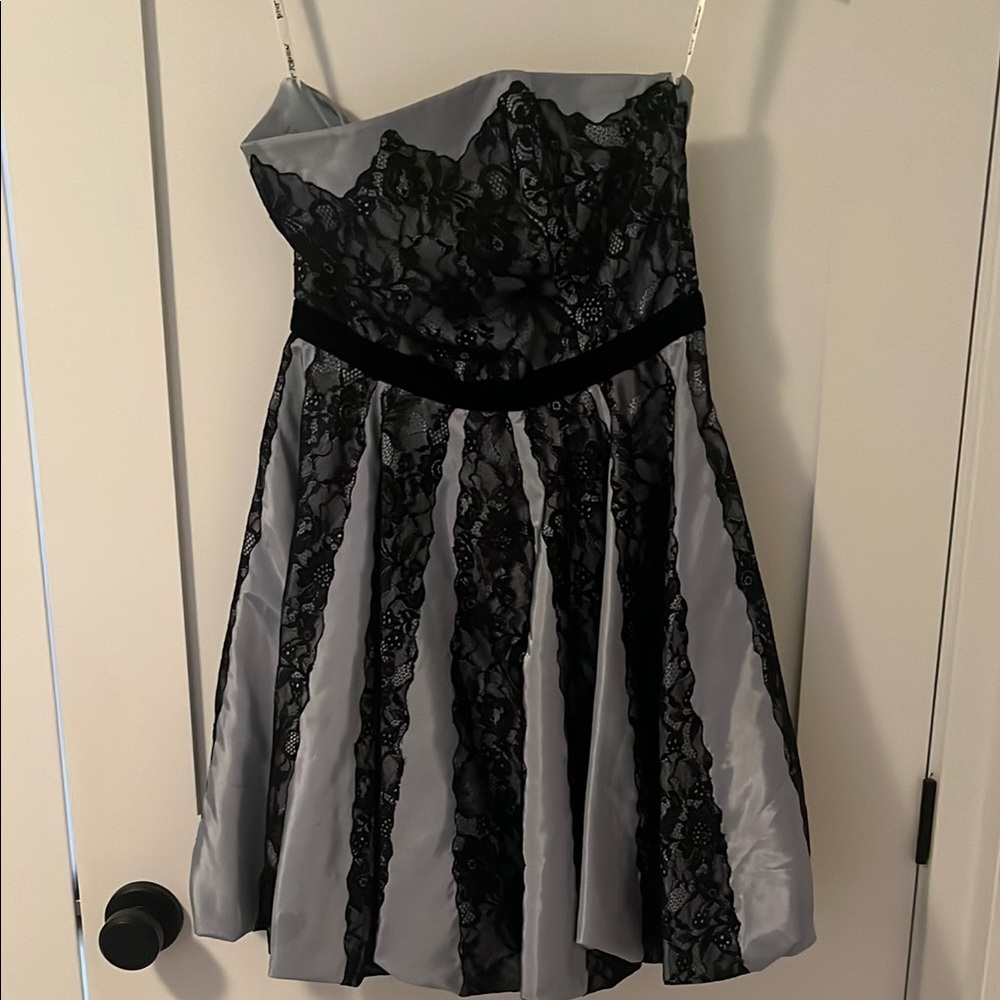 Betsy Johnson Elegant Black and Gray Strapless Dress